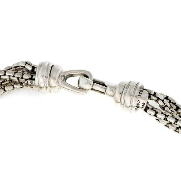 David Yurman Quatrefoil Pearls 925 Silver 18k Gold 4 Strand Chain Bracelet - Picture 6 of 7